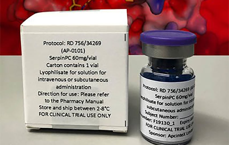 Vial of ApcinTex next to it's packaging